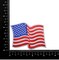 Waving American Flag, US Flag, White Border, Embroidered, Iron on Patch